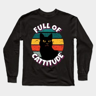 Full Of Cattitude Black Cat Long Sleeve T-Shirt